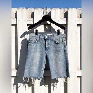 Current/Elliott Light Wash Cut-Off Denim Shorts Size 27 Raw Hem USA Made